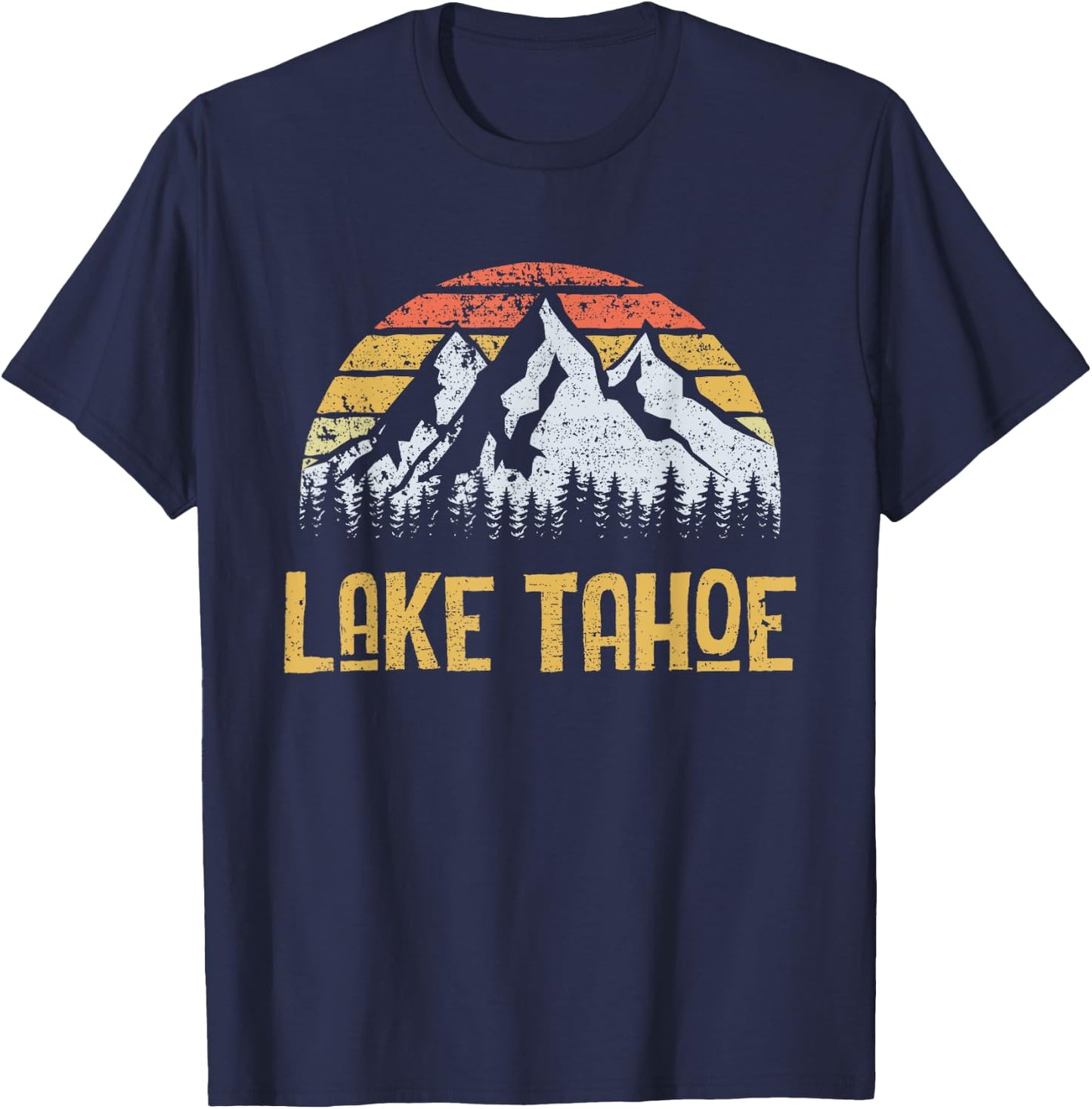 Vintage Retro Lake Tahoe California Nevada T Shirt T-Shirt - T-Shirt | Navy