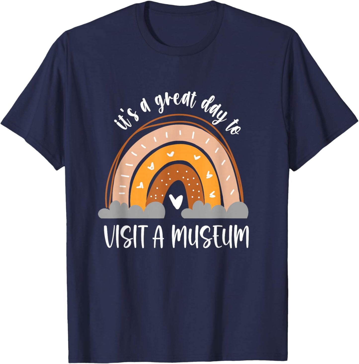 Museum Nerd Boho Kids Heart Rainbow T-Shirt - T-Shirt | Navy
