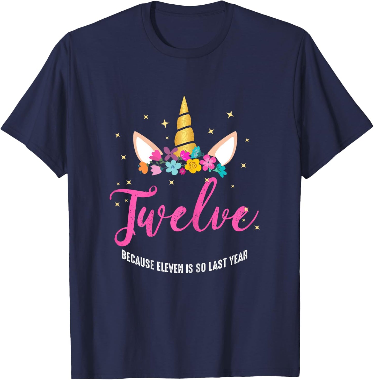 12 Years Old Birthday Girl Gifts Unicorn 12th Birthday T-Shirt - T-Shirt | Navy