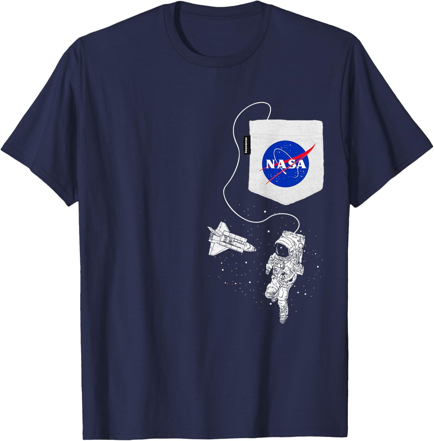 NASA Faux Pocket Astronaut Space Shuttle in Space T-Shirt - T-Shirt | Navy