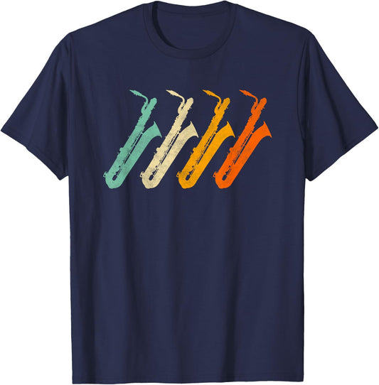 Retro Baritone Saxophone Shirt for Bari Saxophonist T-Shirt - T-Shirt | Navy