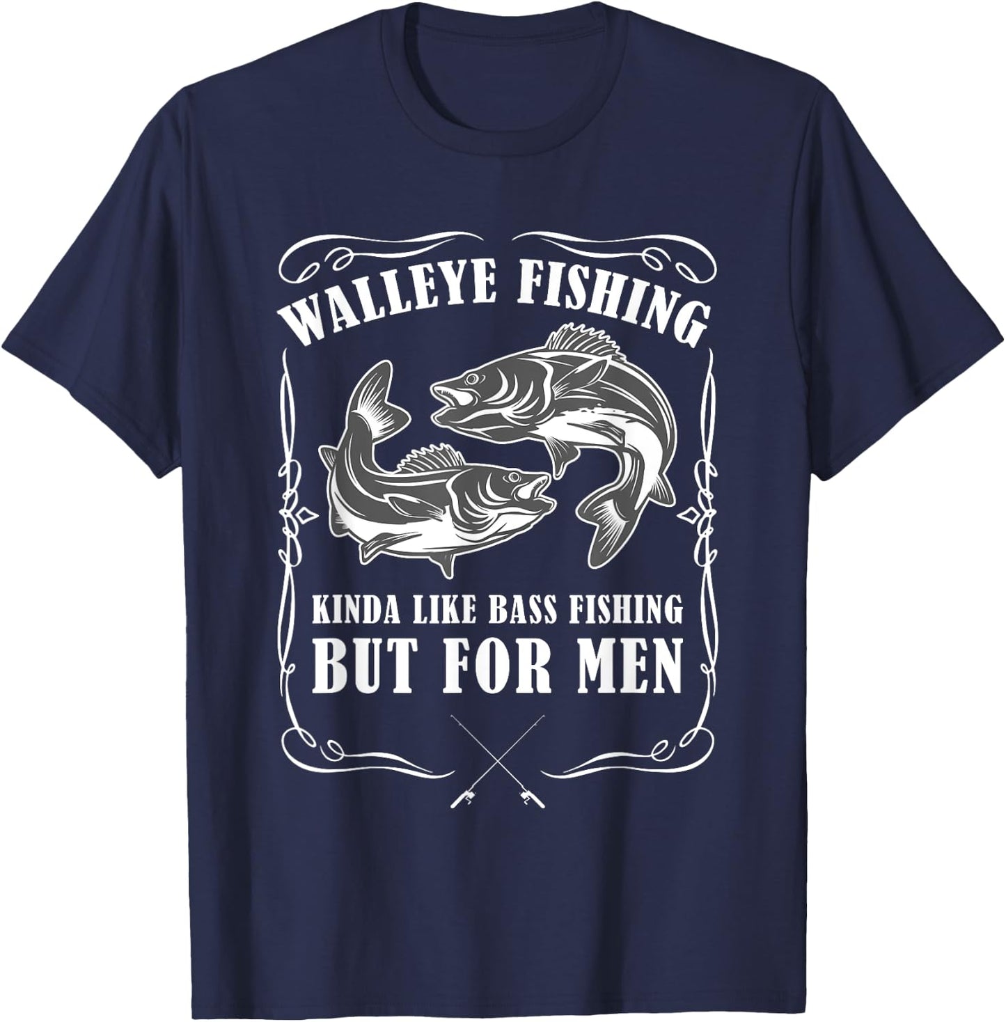 Walleye Fishing Funny Fishing T-Shirt - T-Shirt | Navy
