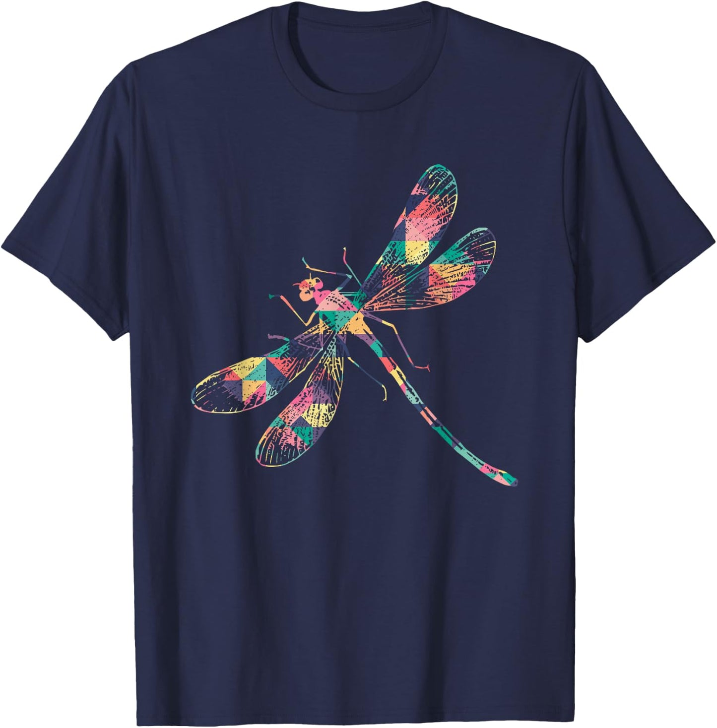 Dragonfly Abstract Color Summer Swarm Nymph Lover Girl Gift T-Shirt - T-Shirt | Navy