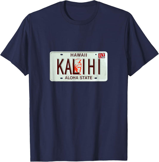 KALIHI Vintage Hawaii License Plate T-Shirt - T-Shirt | Navy