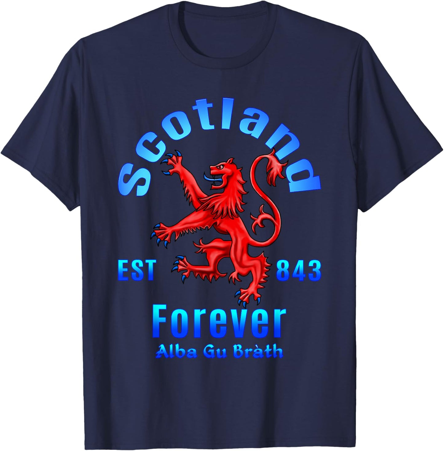 Scotland Forever Est 843 Alba Gu Brath T-Shirt - T-Shirt | Navy