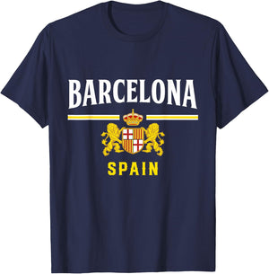 Barcelona Spain Jersey Barcelona Espana Vintage Souvenir T-Shirt - T-Shirt | Navy