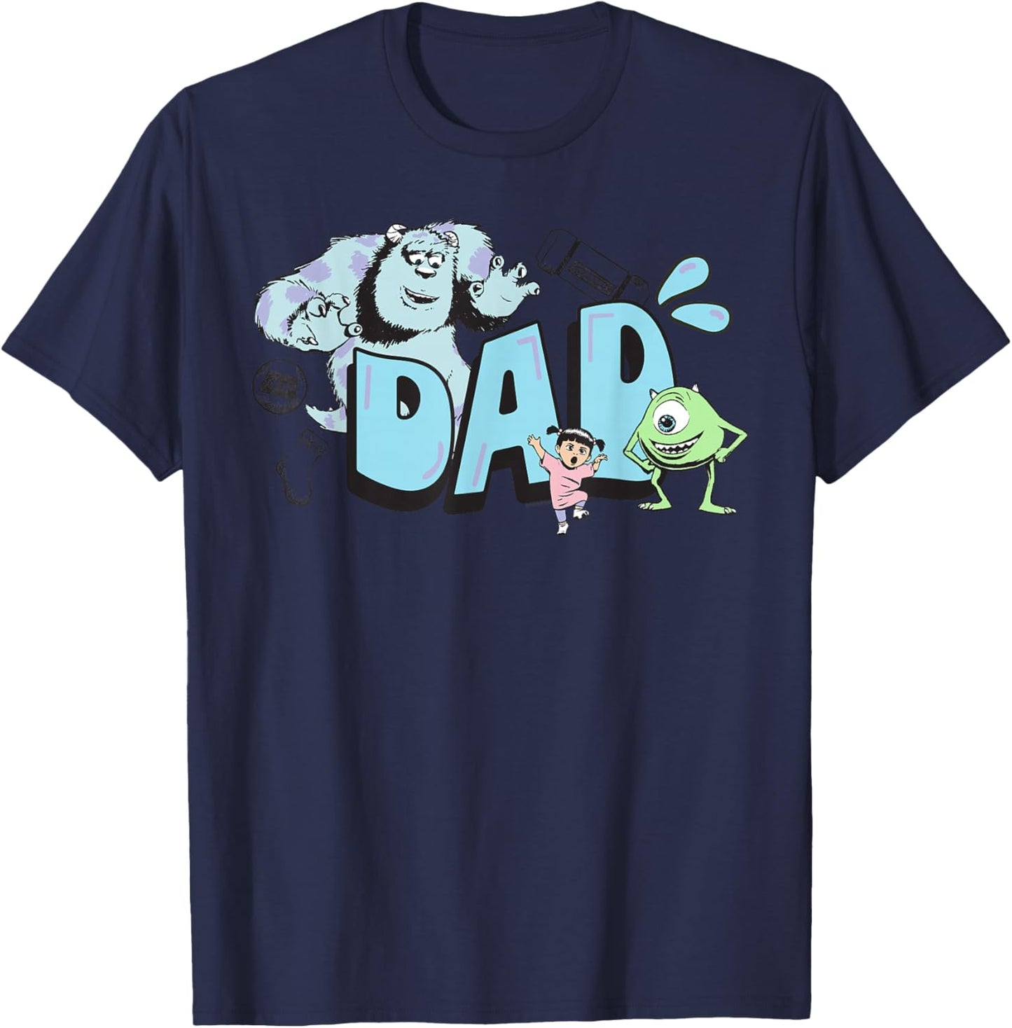 Disney & Pixar's Monsters, Inc. Dad Mike Sulley & Boo T-Shirt - T-Shirt | Navy