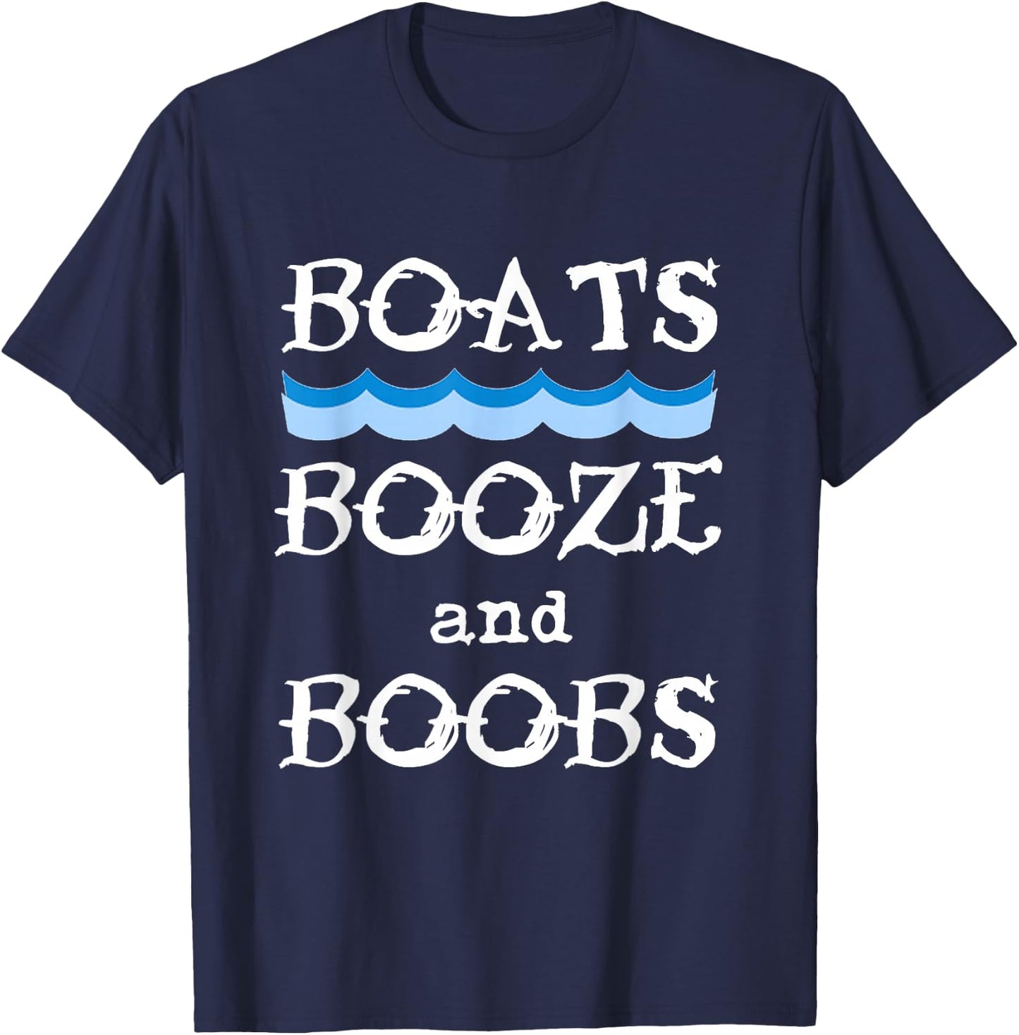 Boats, Booze, and Boobs Summer Waves Beer Cruise T-Shirt - T-Shirt | Navy