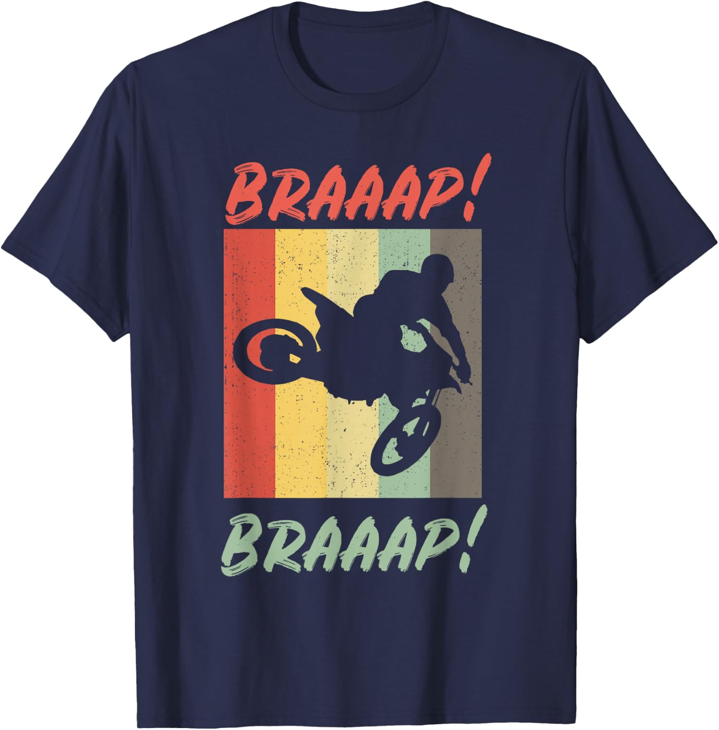 Retro Dirt Bike Rider - Vintage MX Motocross Supercross T-Shirt - T-Shirt | Navy