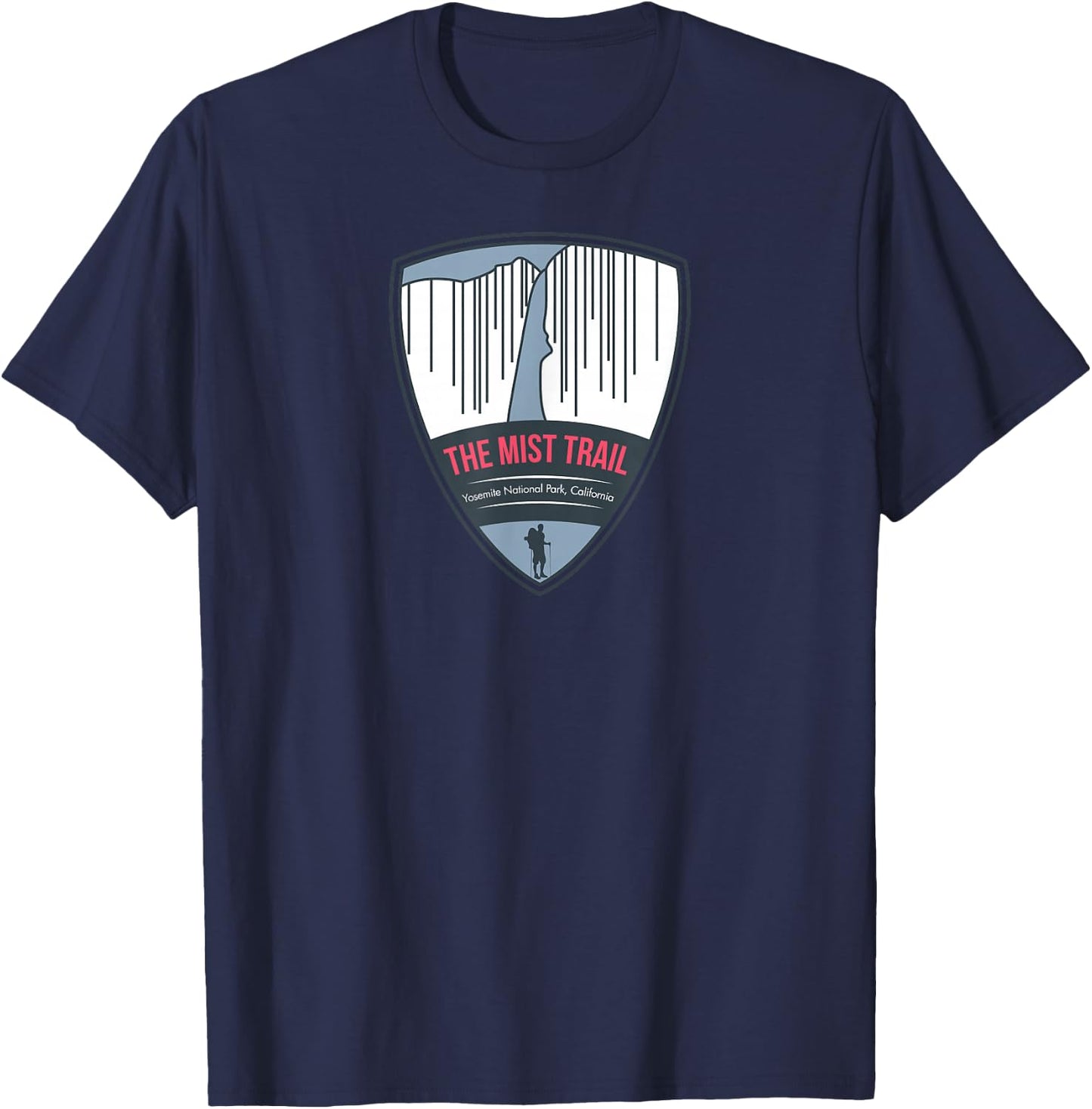 Mist Trail - Yosemite, California T-Shirt - T-Shirt | Navy