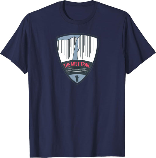 Mist Trail - Yosemite, California T-Shirt - T-Shirt | Navy