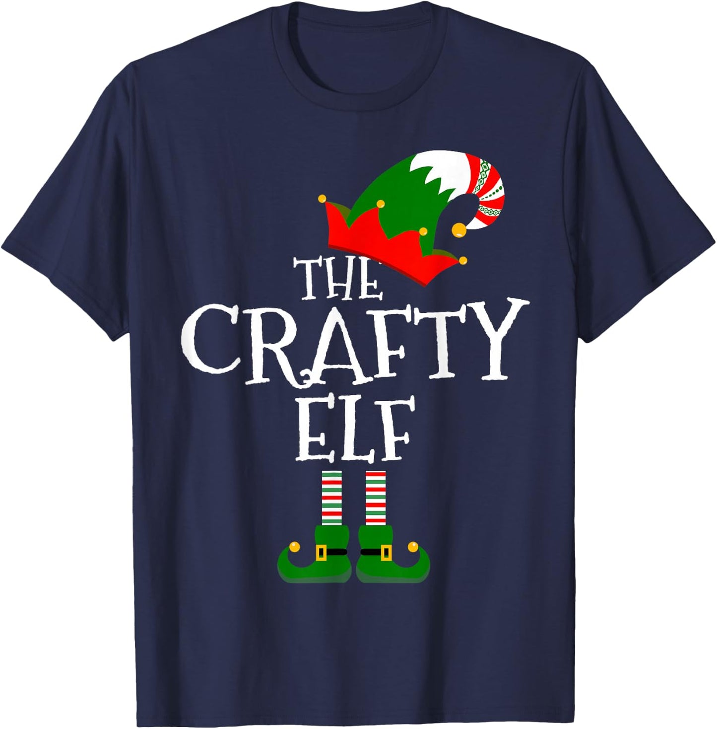 Funny The Crafty Elf Matching Family Group Gift Christmas T-Shirt - T-Shirt | Navy
