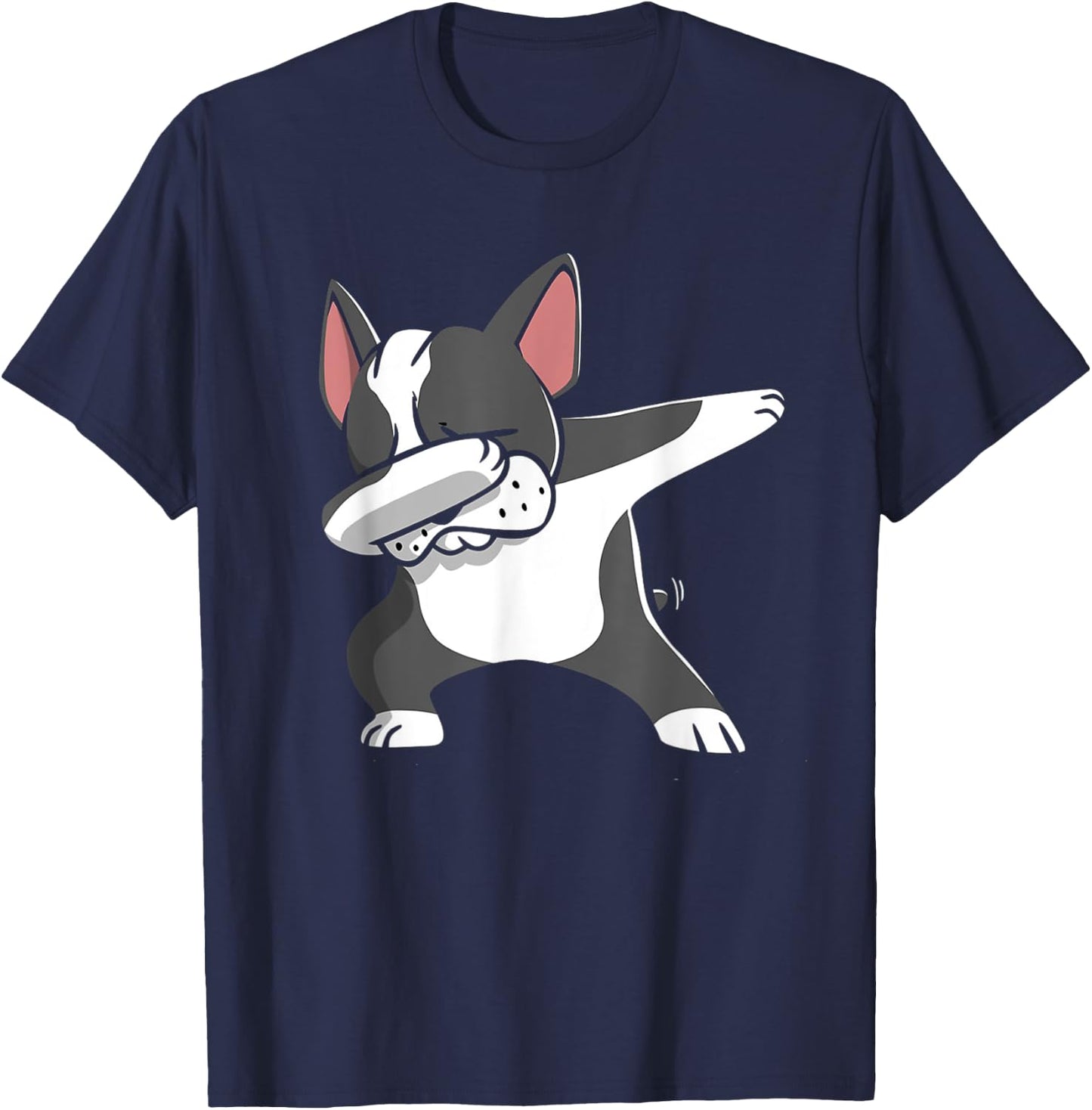 Dabbing Boston Terrier Shirt Funny Bostie Shirt For Kids T-Shirt - T-Shirt | Navy