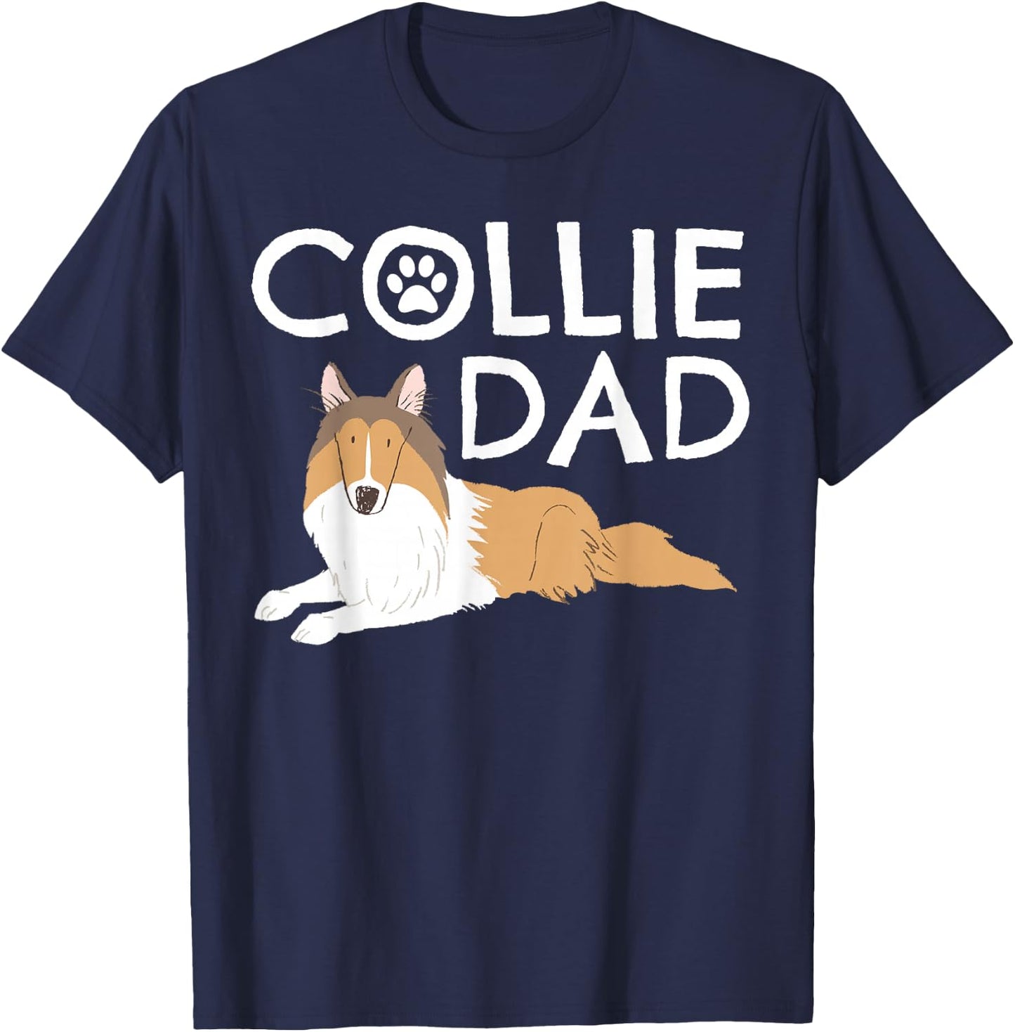 Collie Dad Cute Dog Puppy Pet Animal Lover Border Collie T-Shirt - T-Shirt | Navy