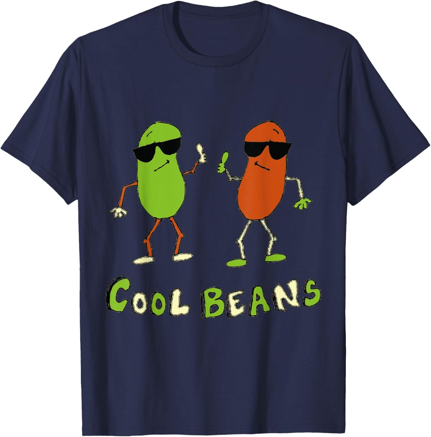 Retro 80's Cool Beans T-Shirt - T-Shirt | Navy