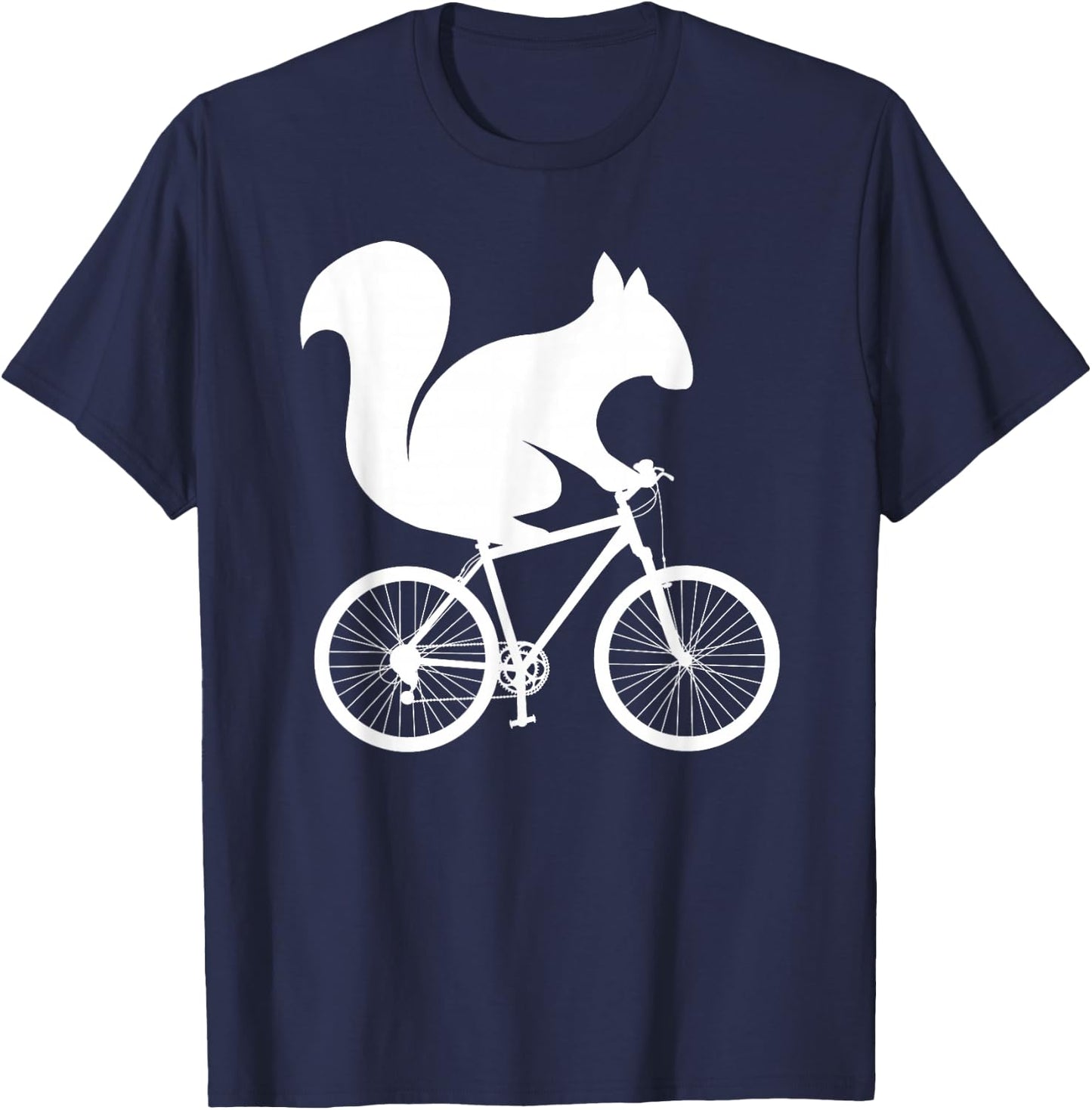 Squirrel Riding Bike MTB Cycling T-Shirt - T-Shirt | Navy