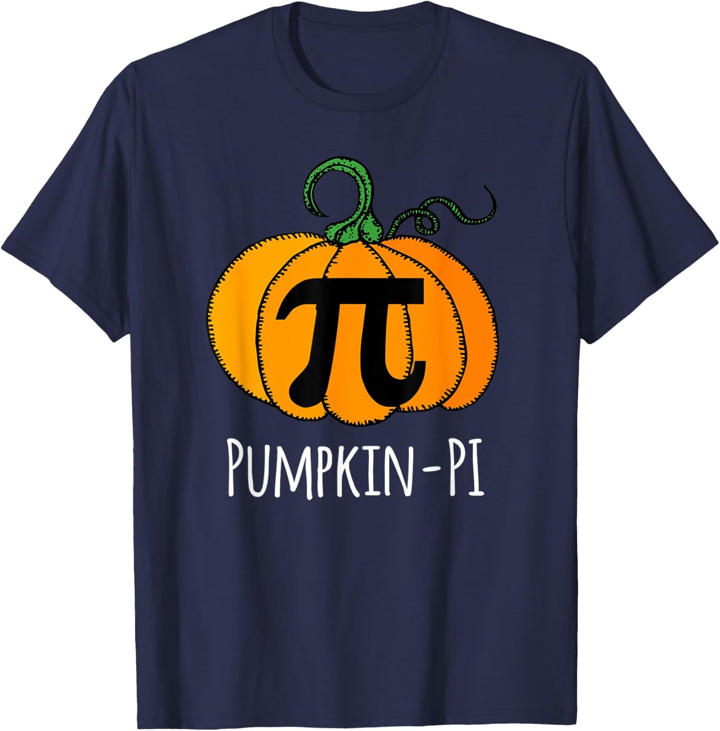 Funny Pumpkin Pi Halloween Costume Math Day Orange T-Shirt - T-Shirt | Navy