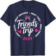 2025 Friends Trip Design Vacation Black Small T-Shirt - T-Shirt | Navy