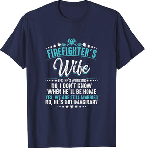 Firefighter's Wife Funny Xmas T Shirt Gift your Wife T-Shirt - T-Shirt | Navy