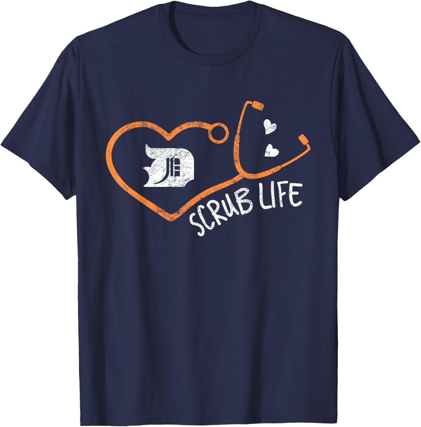 Scrub Life Detroit Michigan Nurse Medical Professional Gift T-Shirt - T-Shirt | Navy
