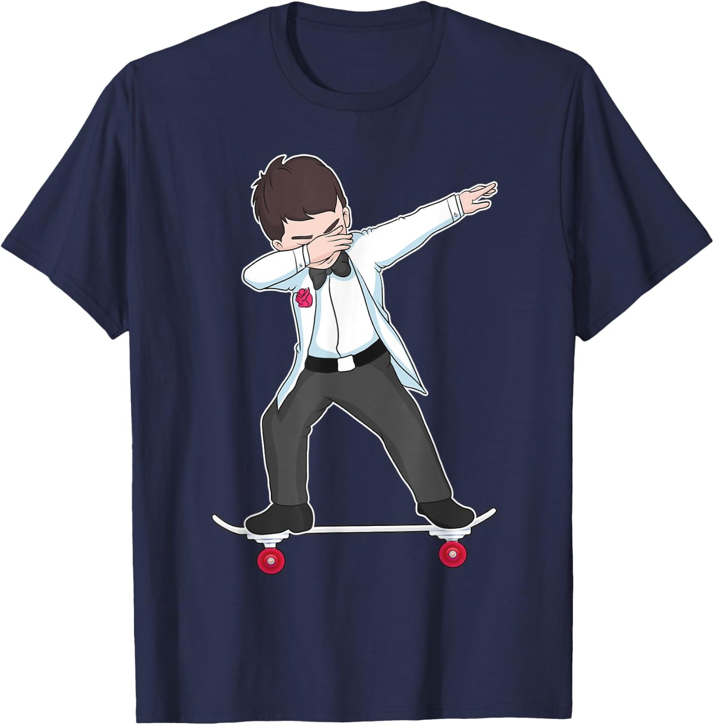 Skateboarding Wedding Groom on Skateboard Gift Skater T-Shirt - T-Shirt | Navy