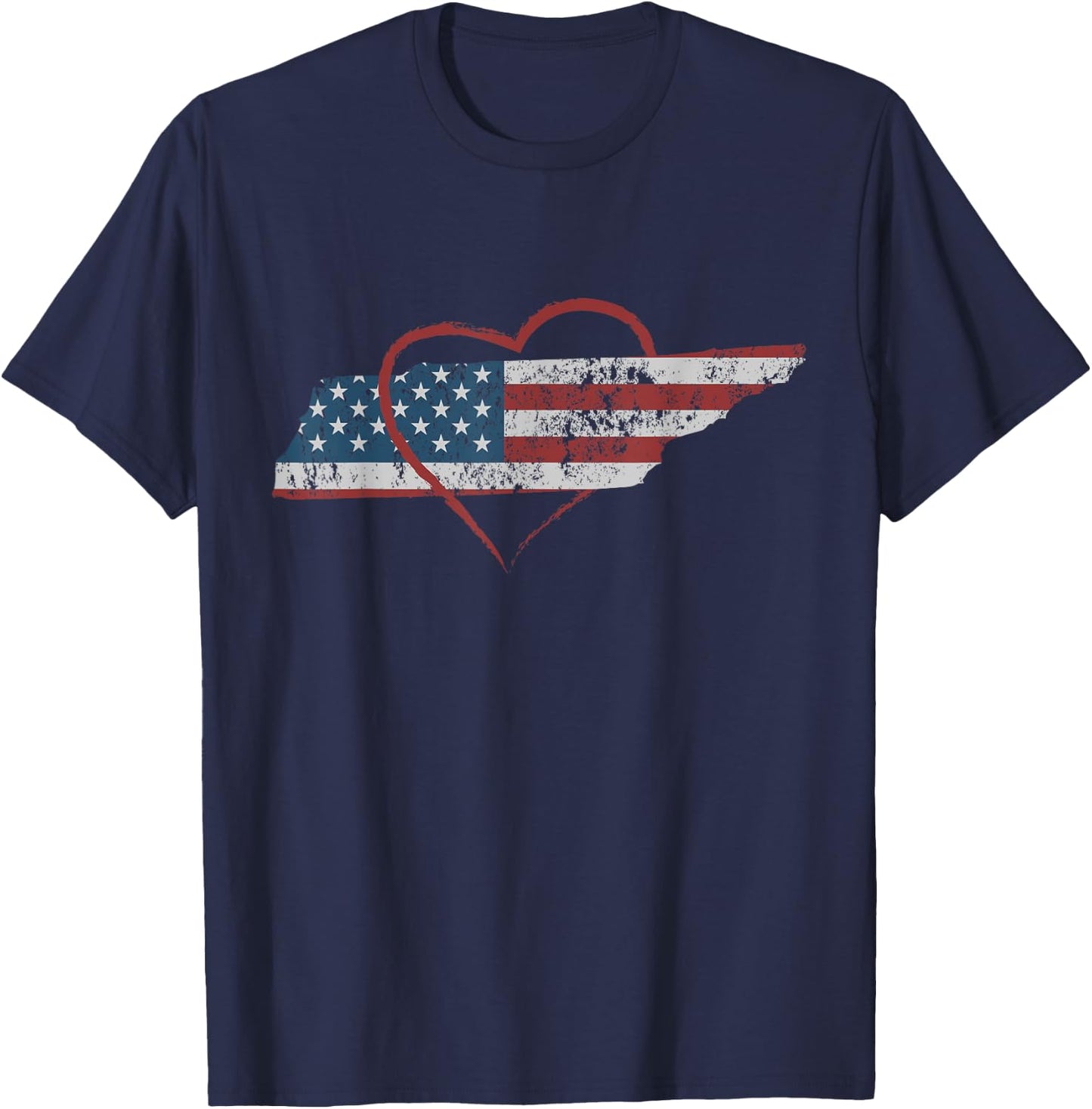 I Love Tennessee TN State Pride Heart Gift T Shirt T-Shirt - T-Shirt | Navy