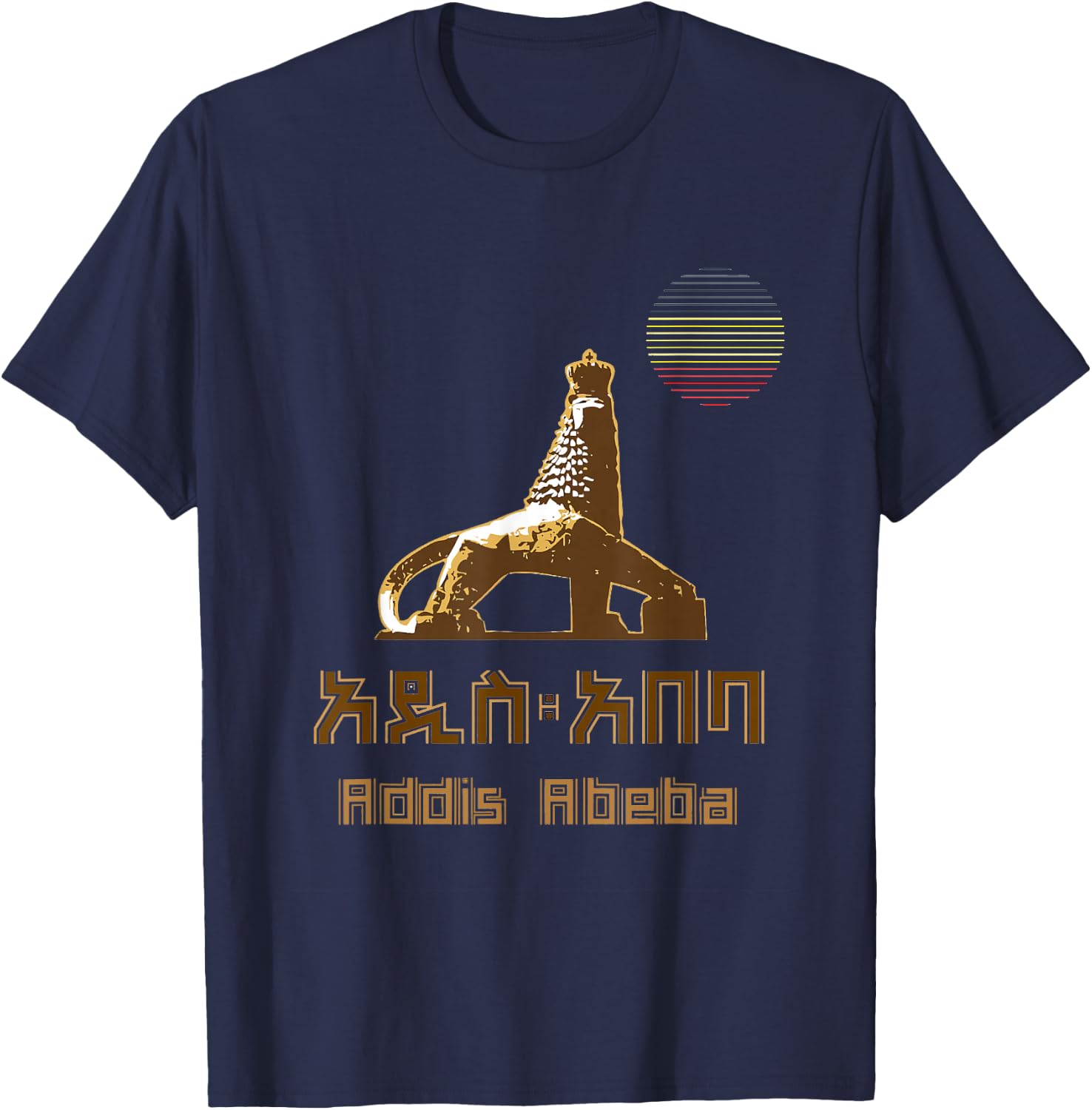 Love Ethiopia Addis Ababa city shirt Ethiopian t shirt gift T-Shirt - T-Shirt | Navy