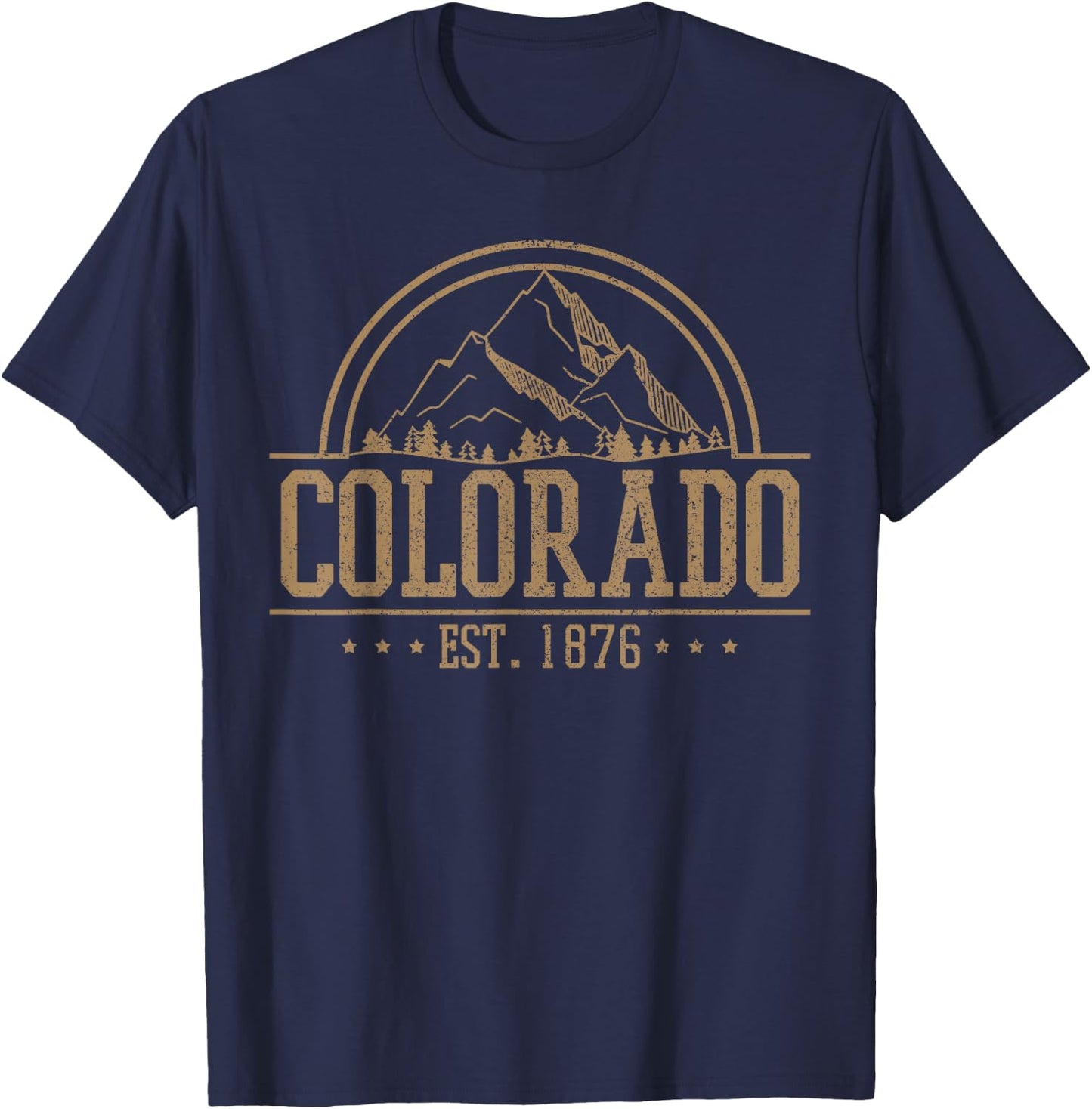 Colorado - Rocky Mountains Est. 1876 Hiking Outdoor Gift T-Shirt - T-Shirt | Navy