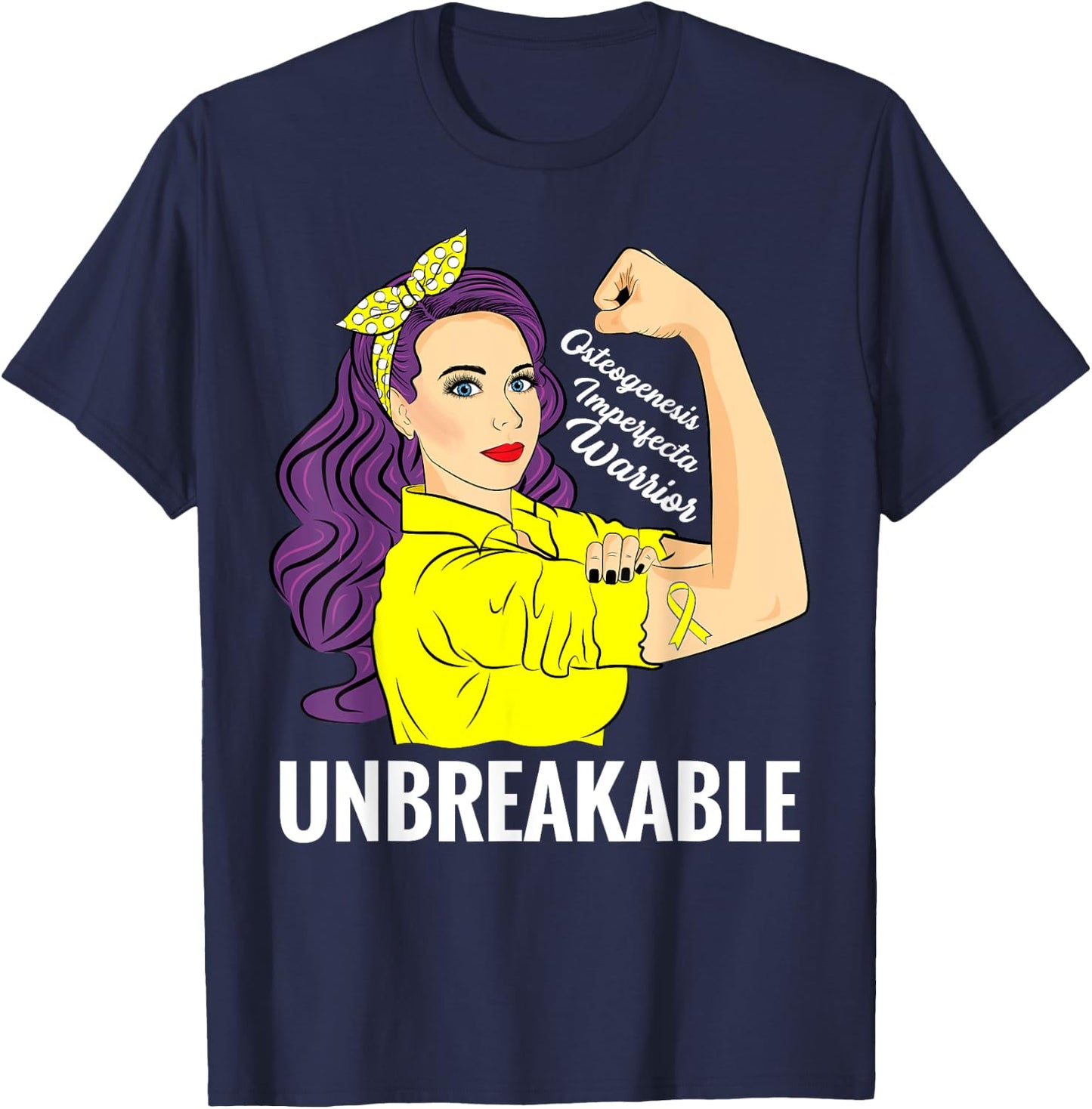 Osteogenesis Imperfecta Wishbone Day Awareness T-Shirt - T-Shirt | Navy