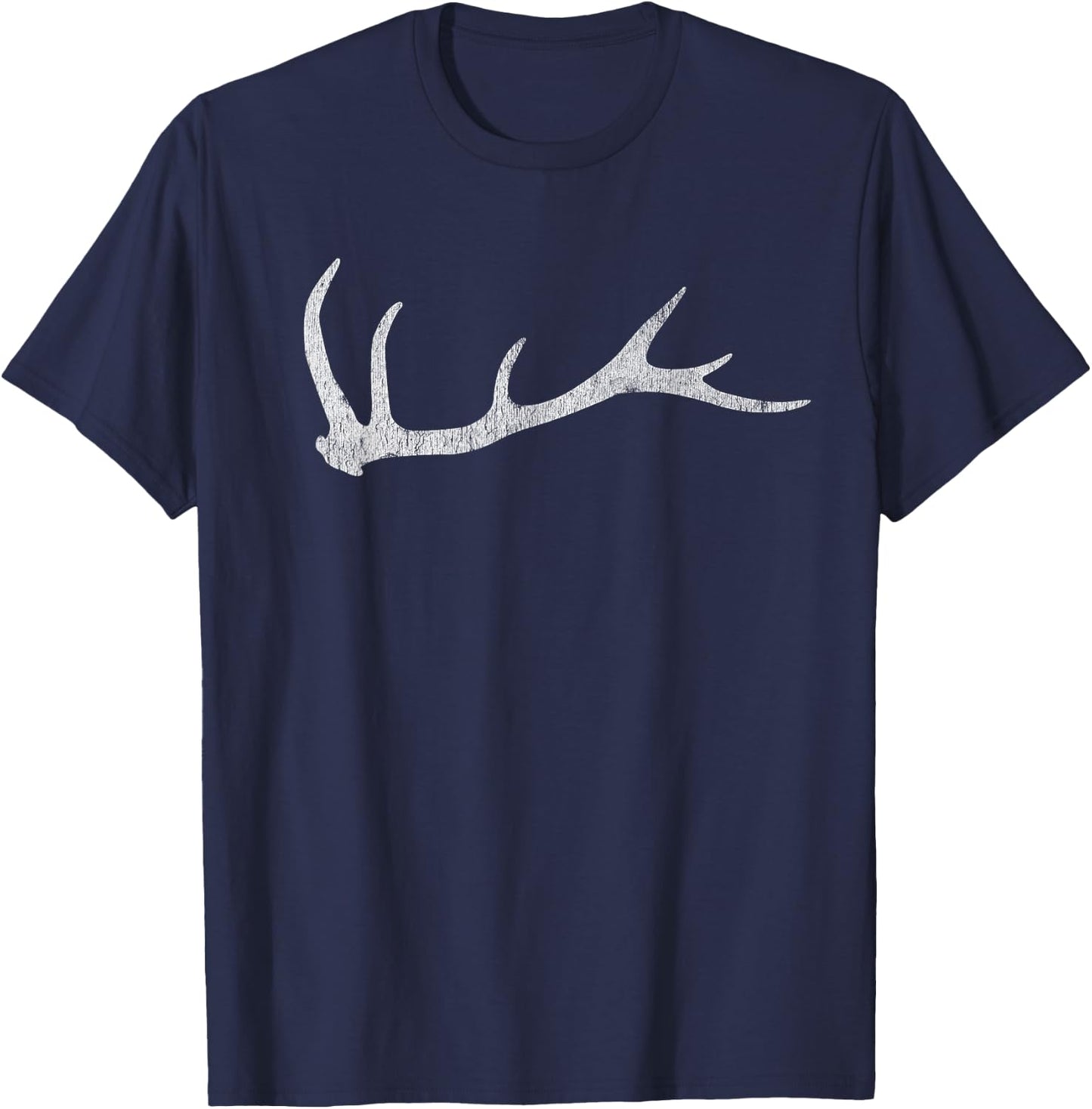 Elk Shed 6 Point Antler Rack Hunting T-Shirt - T-Shirt | Navy