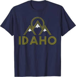 Idaho Vintage Retro Mountains Hiking Souvenir Gift T-Shirt - T-Shirt | Navy