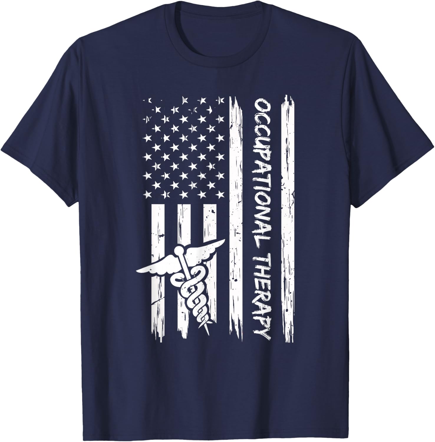 Occupational Therapy American Flag Shirt OTA Gift Ideas T-Shirt - T-Shirt | Navy