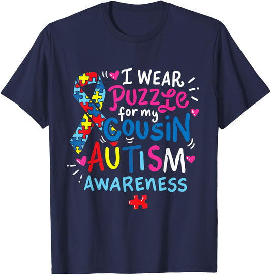 Autism Awareness T Shirt Cousin Gift T-Shirt - T-Shirt | Navy