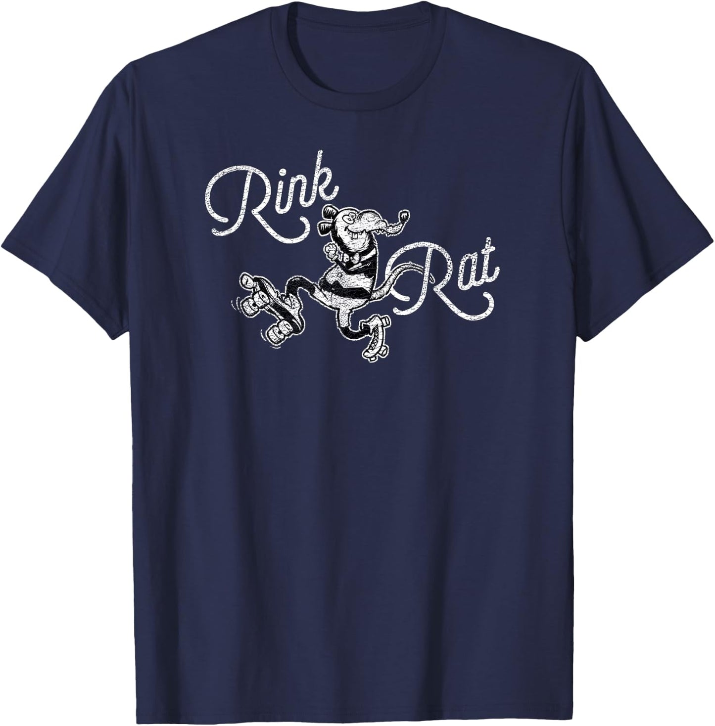 Roller-Skating Weird Rink Rat - Old School Skate T-Shirt - T-Shirt | Navy