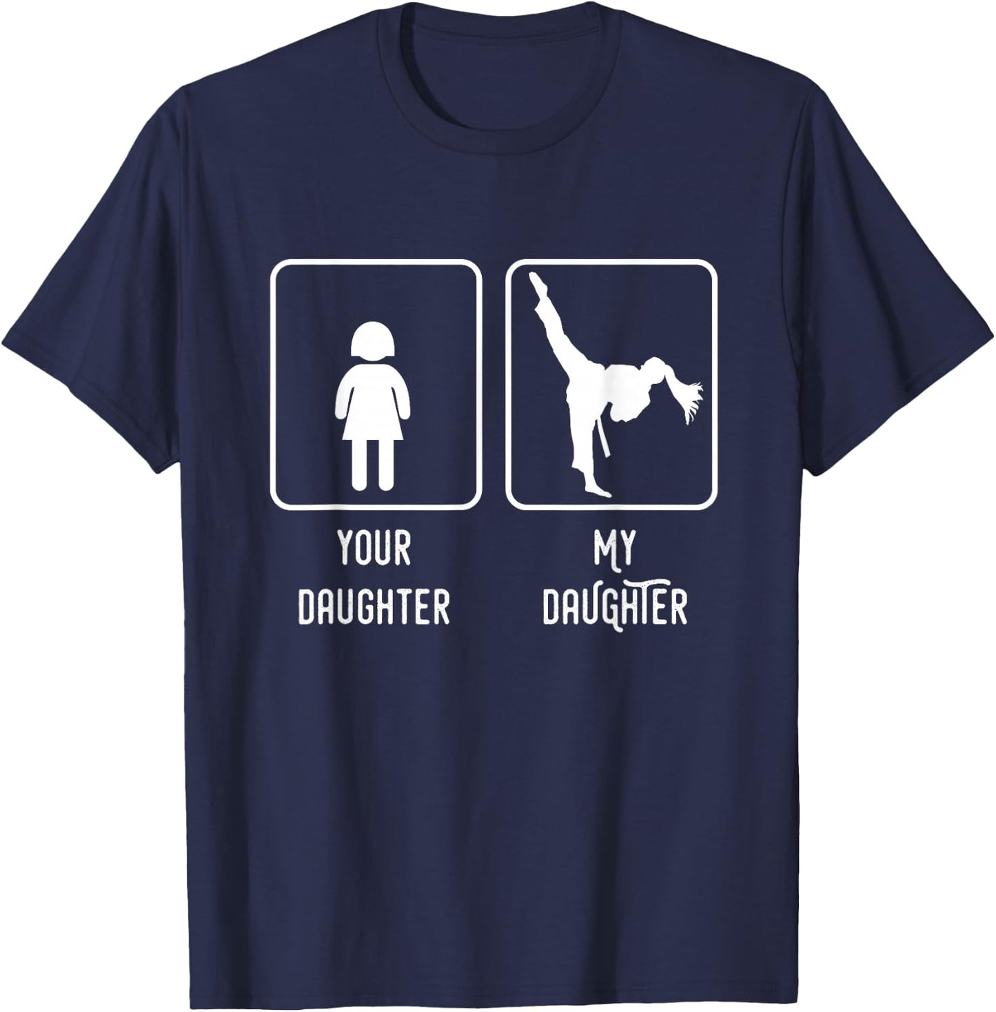Taekwondo Daughter Martial Arts Girl Mom and Dad T-Shirt - T-Shirt | Navy