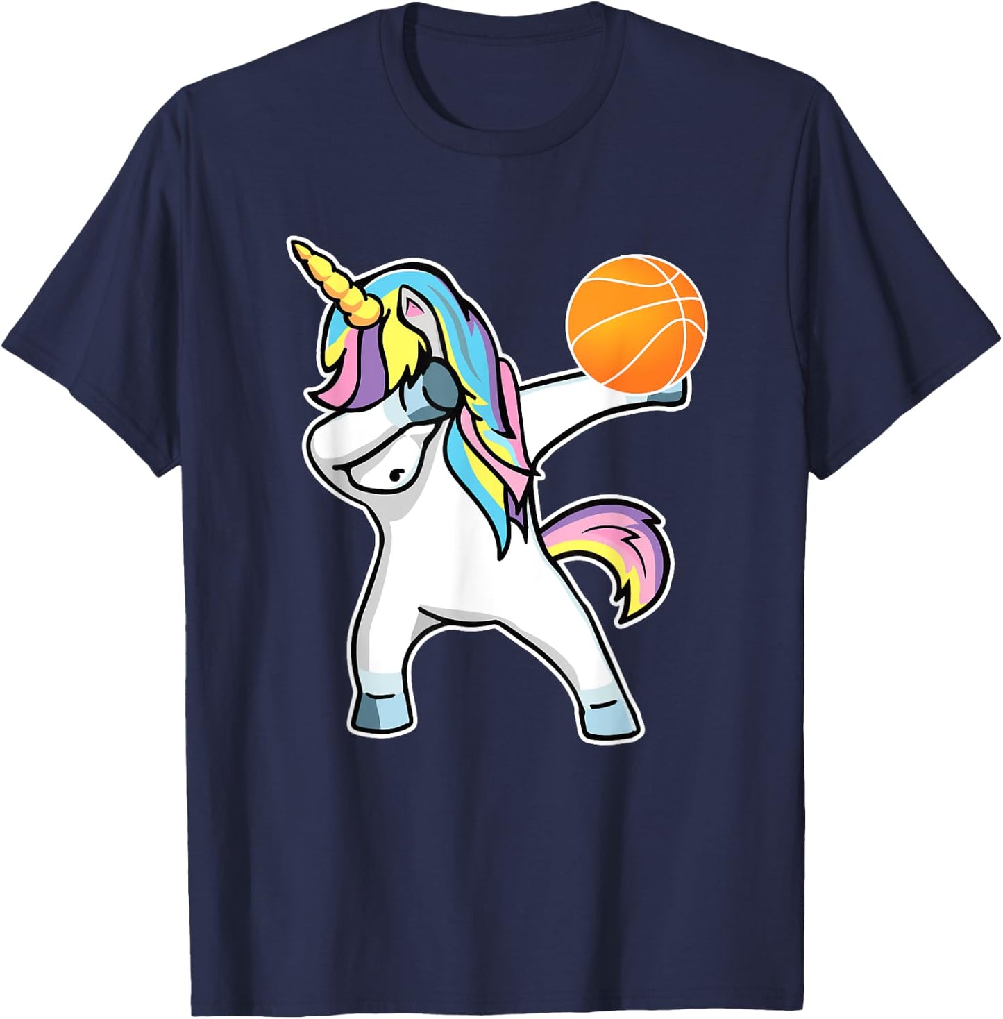 Dabbing Unicorn Basketball Shirt Funny Girl Unicorn T-Shirt - T-Shirt | Navy