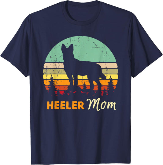 Heeler Mom Shirt | Mama, Mother, Pet Cattle Dog Owner Gift T-Shirt - T-Shirt | Navy