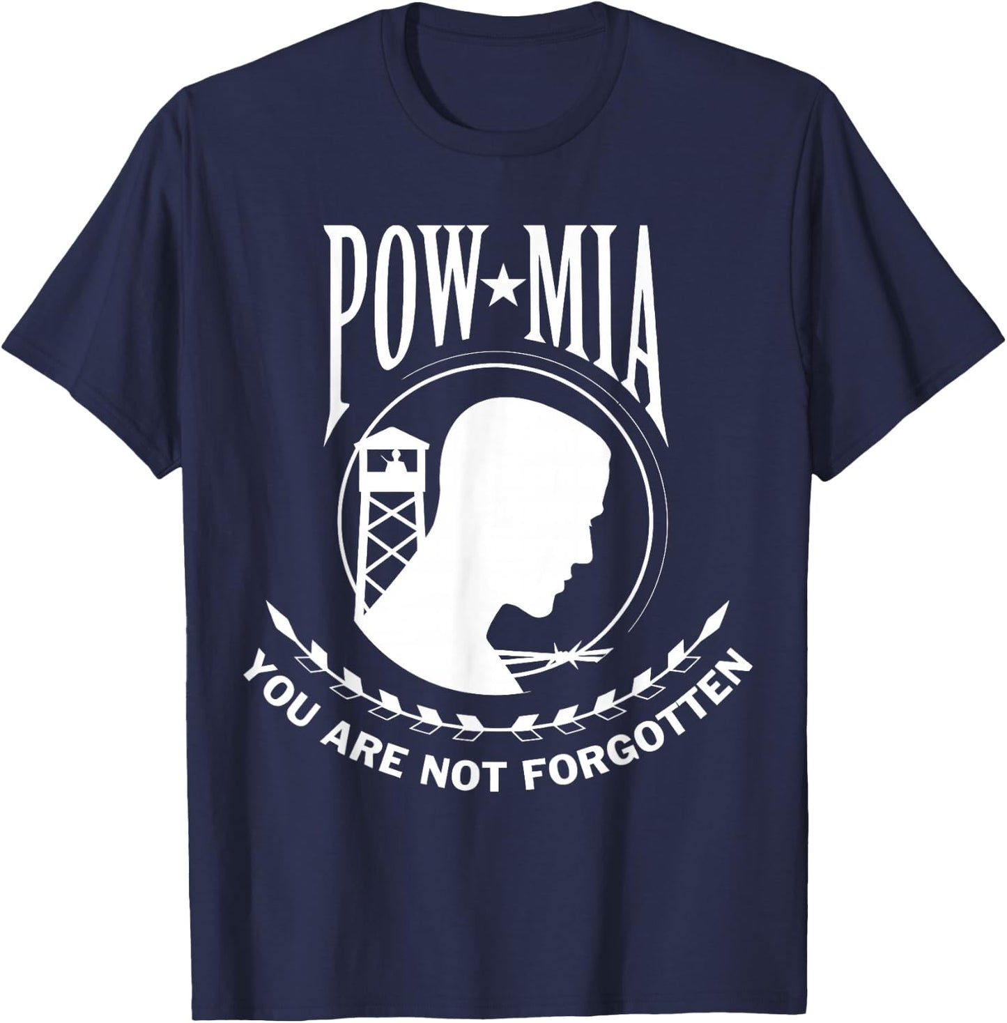 POW MIA Flag You are Not Forgotten USA T-Shirt - T-Shirt | Navy