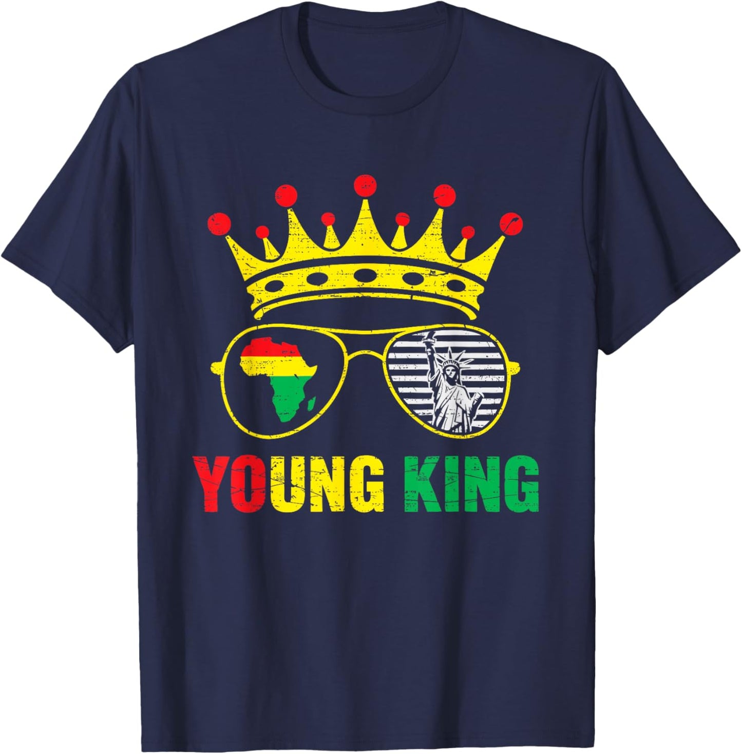 Young Juneteenth 1865 King Freedom African June 19th Teens T-Shirt - T-Shirt | Navy