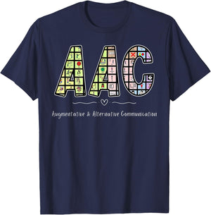 Retro AAC Augmentative & Alternative Communication SPED Team T-Shirt - T-Shirt | Navy