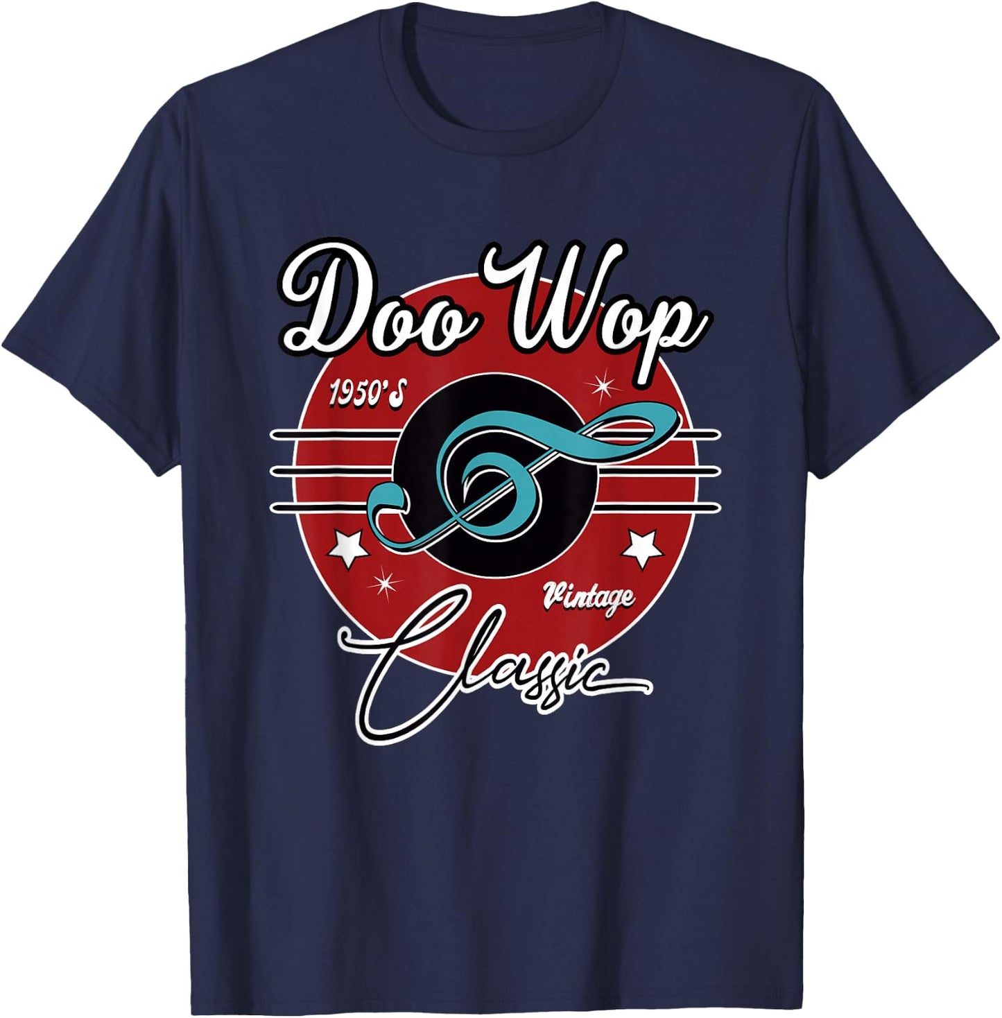 1950s Doo Wop Retro 50s Clothing Vintage Rockabilly T-Shirt - T-Shirt | Navy