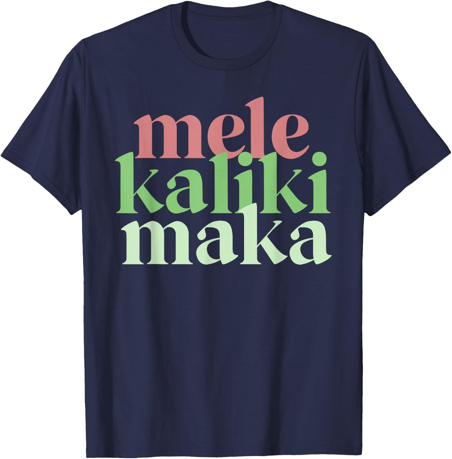 Mele Kalikimaka Retro Christmas Modern Hawaiian Women T-Shirt - T-Shirt | Navy