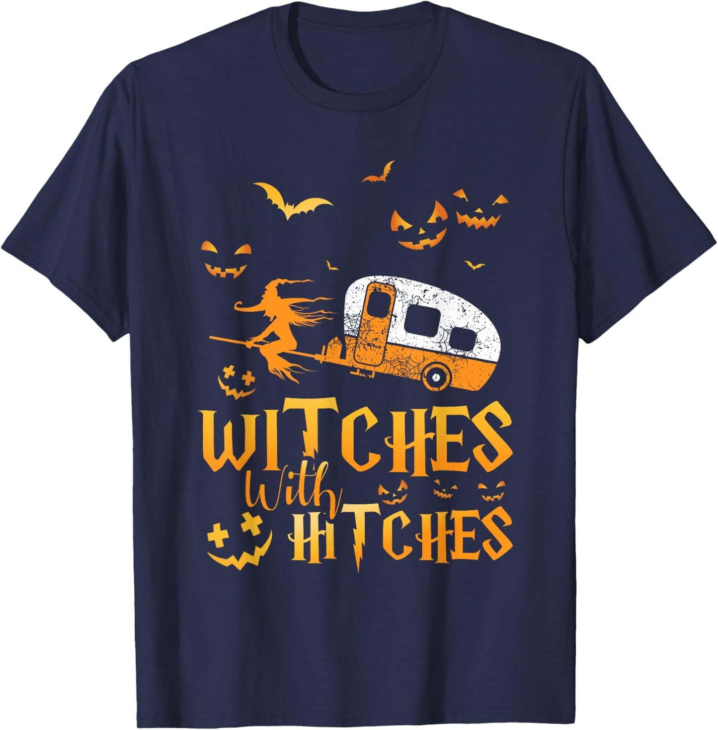 Witches With Hitches Camping T-Shirt - T-Shirt | Navy