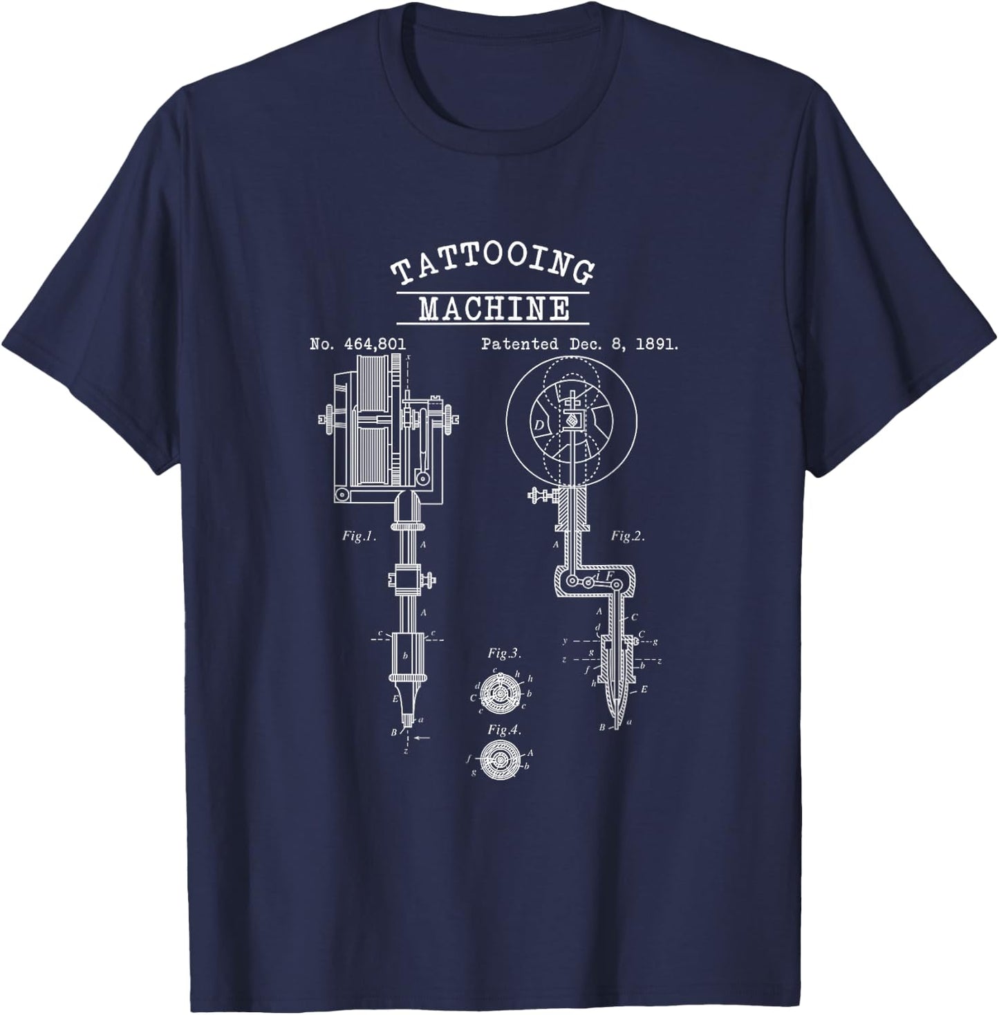 Schematic Representation of a Tattoo Machine T-Shirt - T-Shirt | Navy
