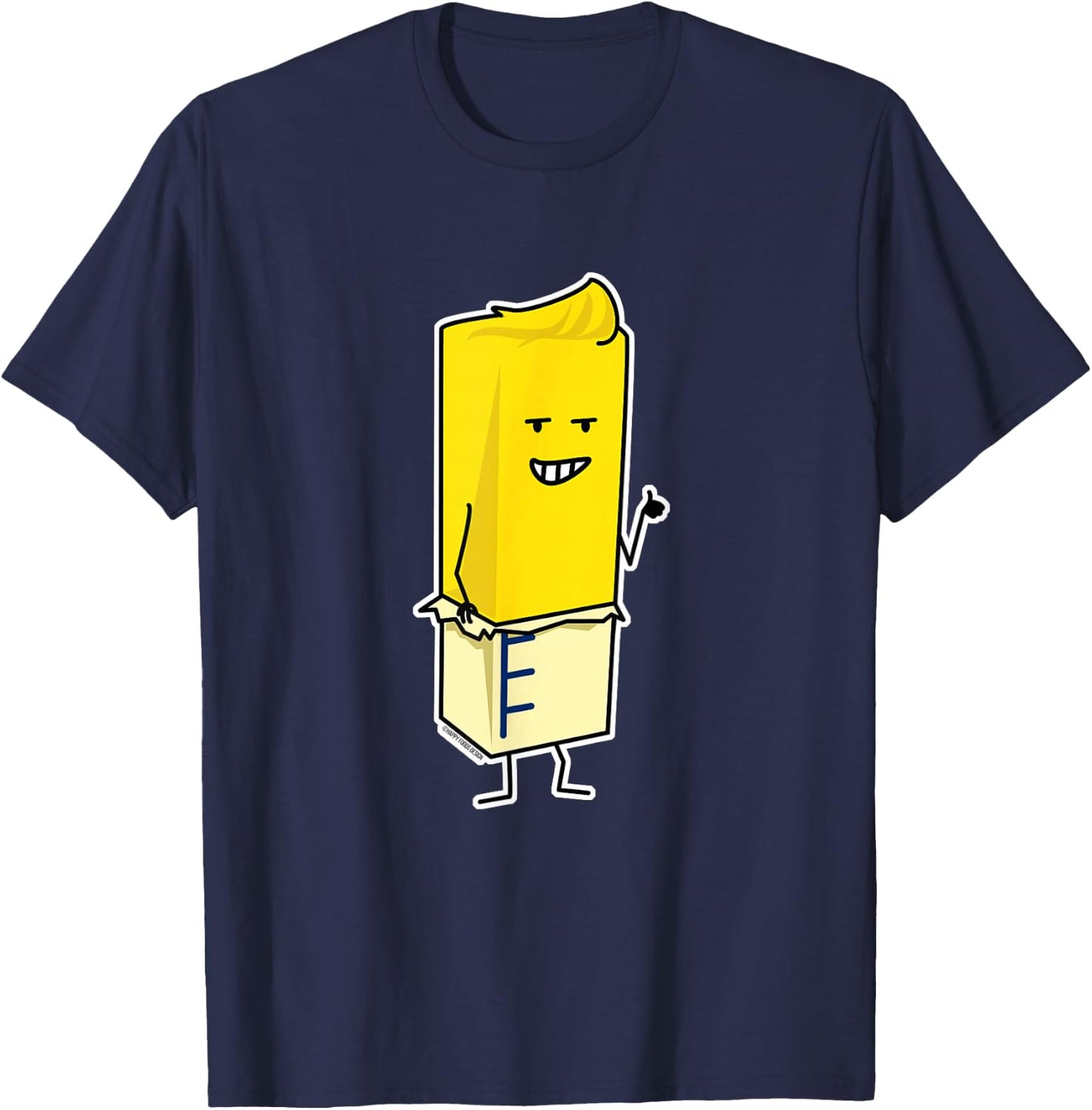 Buttered Buttery Stick of Butter Happy Thumbs Up T-Shirt - T-Shirt | Navy