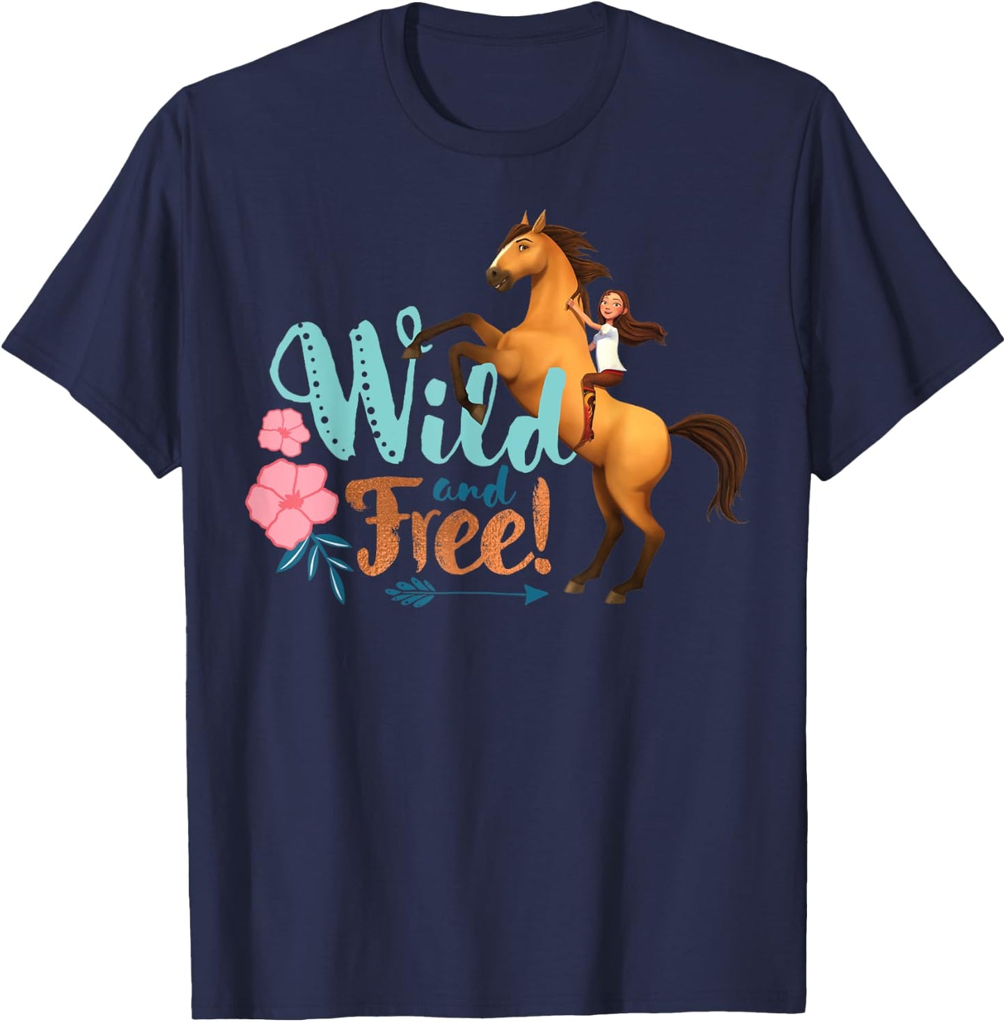 DreamWorks Spirit Riding Free Spirit Wild and Free T-Shirt - T-Shirt | Navy