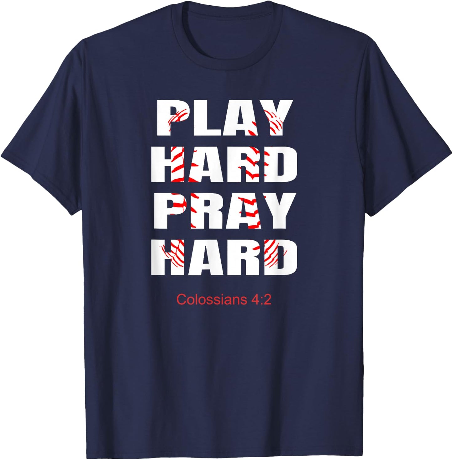 Baseball Player Christian Athletic Wear Bible Verses Athlete T-Shirt - T-Shirt | Navy