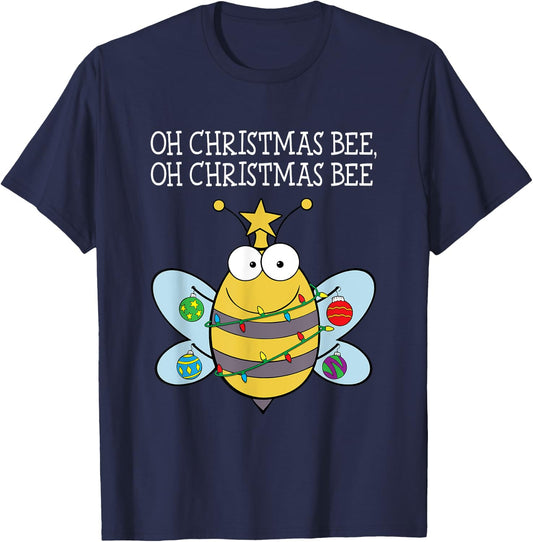 Bumble Bee Shirt - Santa Christmas Gifts Kids Women Men T-Shirt - T-Shirt | Navy