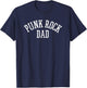Punk Rock Dad Men Tattoos Punker Rocker Ska Guitar Bass Drum T-Shirt - T-Shirt | Navy