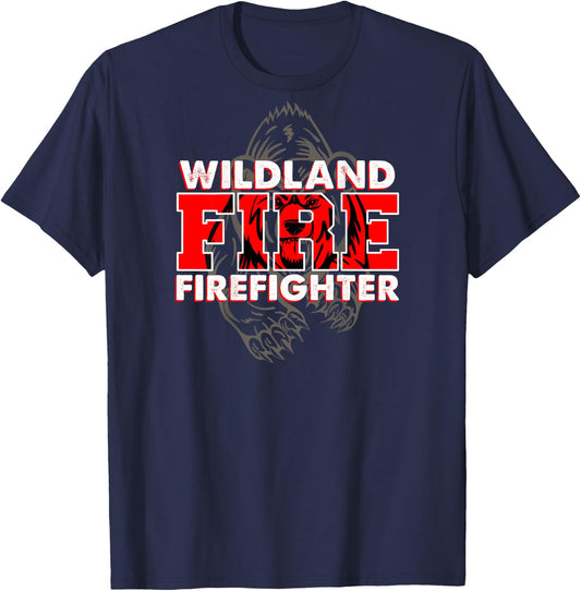 Wildland Fire Rescue Department Firefighters Firemen Uniform T-Shirt - T-Shirt | Navy